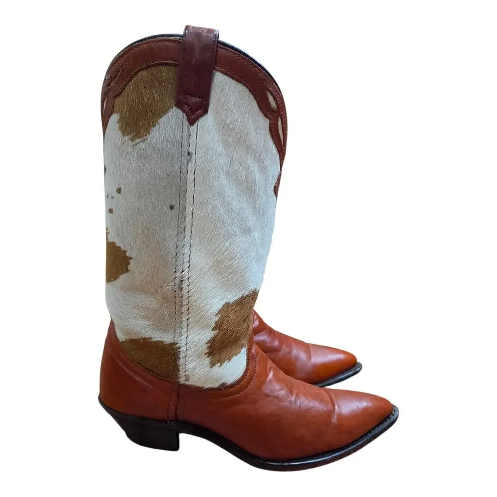 Vintage Women's Dingo Hair-on-Hide Boots, Sz 7.5